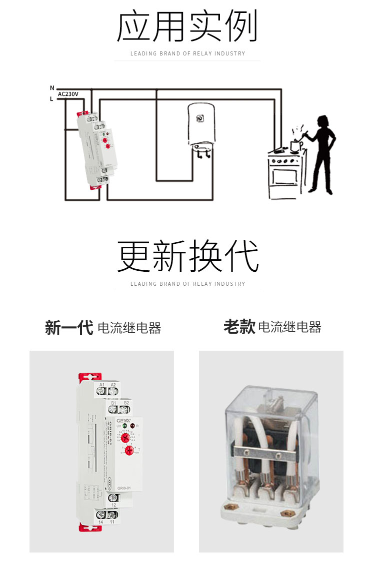 應(yīng)用實(shí)例、新舊電流繼電器對(duì)比圖