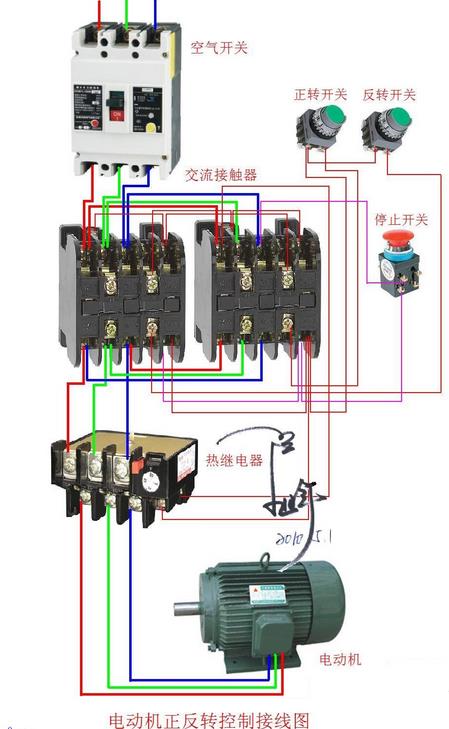 繼電器在電動機正反轉控制接線圖.jpg